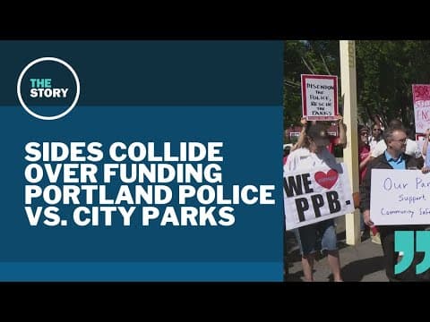 Dueling Portland protests for police and parks funding devolve into shouting match