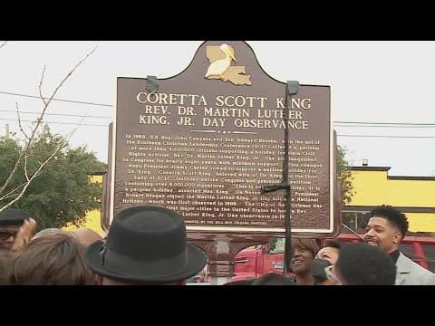 Historic marker dedicated to Coretta Scott-King