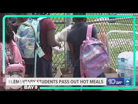 Pinellas County elementary students give out 500 meals to families, fellow students