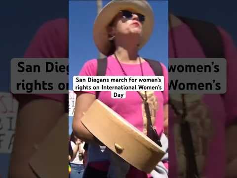Hundreds gather for the International Women’s March in San Diego. #news #protest #trump #elon #women