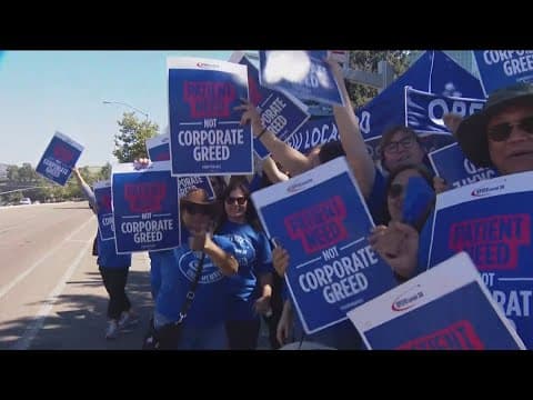 Thousands of Kaiser employees in San Diego hit the picket line