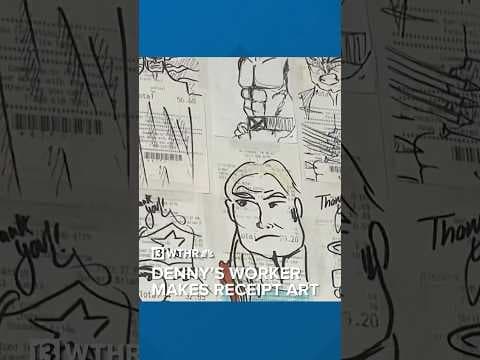 Denny’s worker makes creative receipt art for kids
