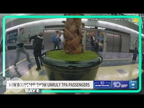 Bodycam footage shows unruly passenger behavior at Tampa International Airport