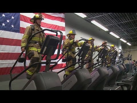 Firefighters walk 110 stories in memory of fallen 9/11 firefighters.