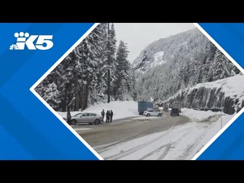 Conditions near Snoqualmie Pass clear up after snowy conditions led to full closure of I-90
