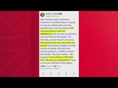 Trump expected to announce deployment of National Guard in DC