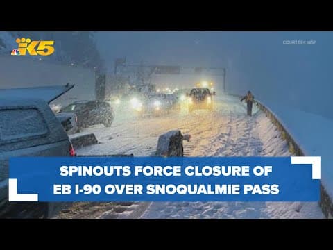 Multiple spinouts force closure of EB I-90 near Denny Creek