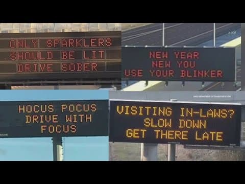 Clever messages on highway signs going away