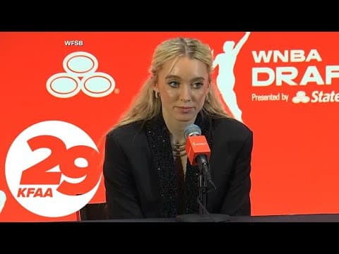 Paige Bueckers speaks after being selected No. 1 overall by the Dallas Wings