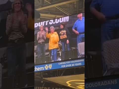 Colorado basketball crowd sings Happy Birthday to Buffs Superman Peggy Coppum #GoBuffs