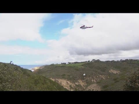 Crews use helicopter to clear Torrey Pines Gliderport homeless encampment