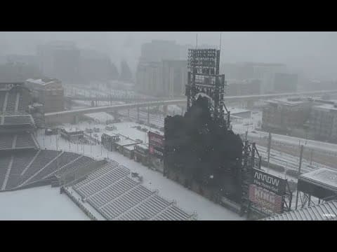 Snow is falling in Colorado: Rockies' Coors Field home covered in snow