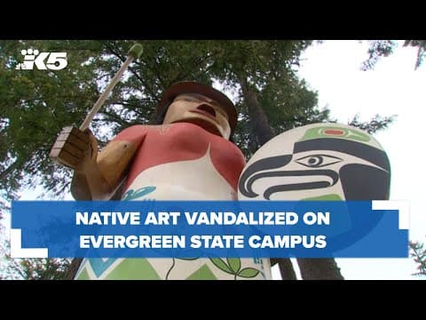 Native art vandalized on Evergreen State College campus