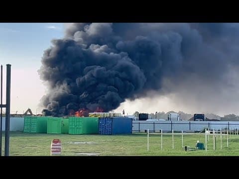 Large fire at scrap metal facility in Houston area