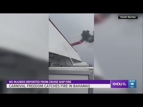 Video shows fire aboard a Carnival Cruise ship in the Bahamas