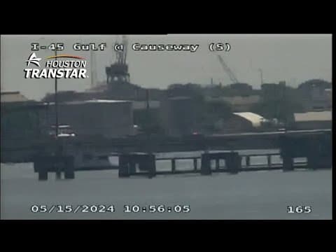 Live video: Pelican Island Causeway closed in both directions due to barge hitting the bridge