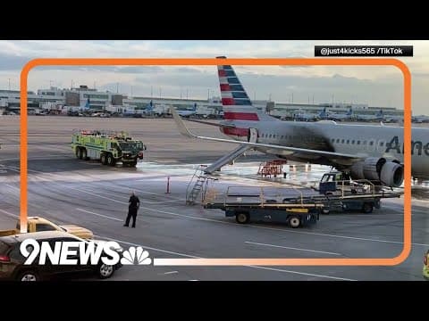 American Airlines Plane on Fire at Denver International Airport