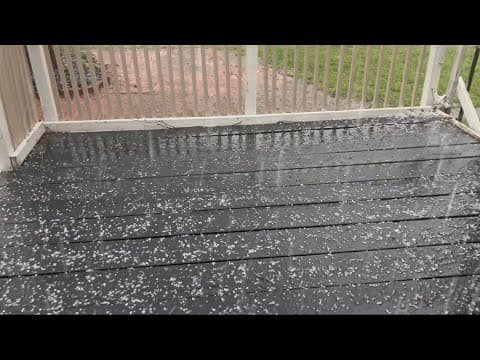 Hail in southeast Houston during severe weather