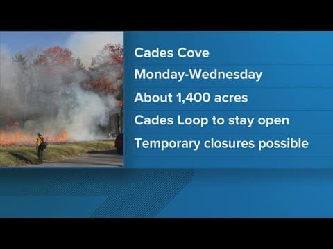 Prescribed burns planned for Cades Cove