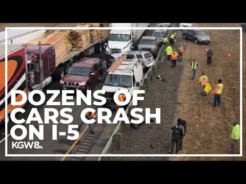 More than 60 vehicles crash on I-5 in Linn County in heavy fog
