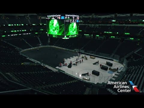 TIMELAPSE: Changing the American Airlines Center floor for Mavs games and Stars games