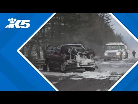 SUV catches fire in multi-car pileup near Multnomah Falls in Oregon