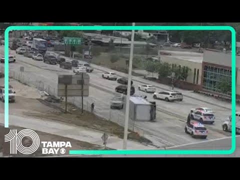 Overturned truck shuts down U.S. 92 at I-275 in Tampa