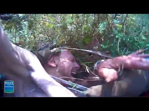 VIDEO: Police chase limo driver who crashed car, ran into the woods