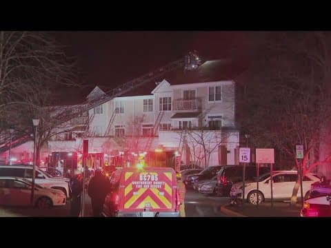 Montgomery County fire crews battling townhouse blaze