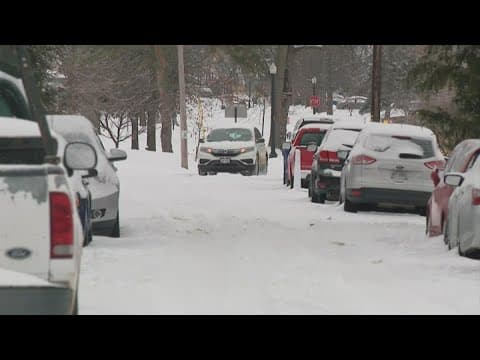 When will snowplows reach residential streets in Columbus?