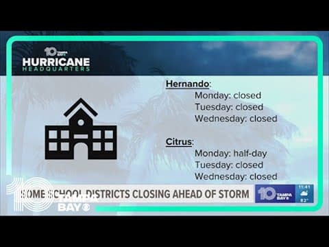 Citrus, Hernando counties announce school closures ahead of Tropical Storm Idalia