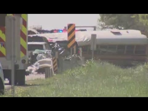 Pre-K bus involved in rollover crash that killed 1 child, 1 adult and injured dozens of others