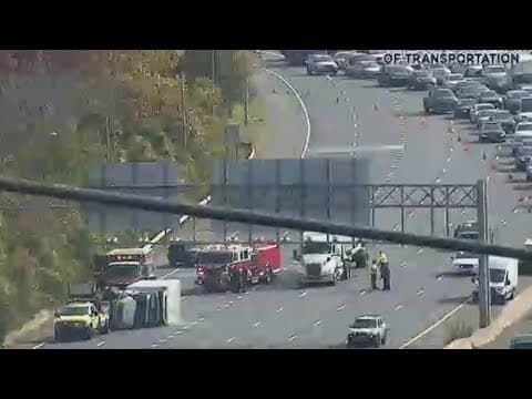 WATCH: Crash forces I-95 Outer Loop to shut down at Exit 25