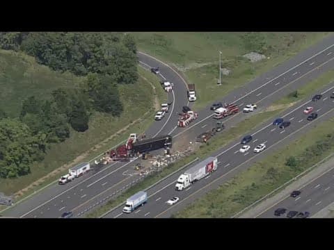 WATCH: Crash blocks local lanes of I-95 South in Fredericksburg