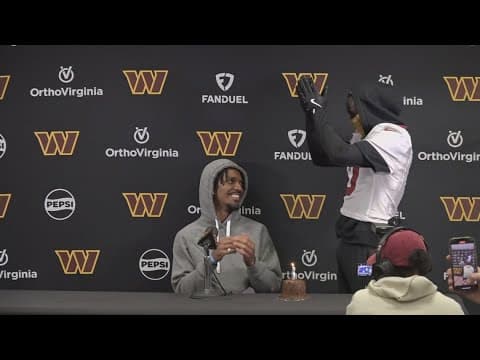 QB Jayden Daniels celebrates 24th birthday in press conference