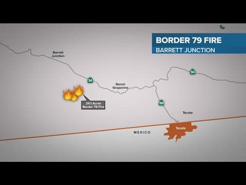 Fire breaks out near U.S.-Mexico border as San Diego County is under a Red Flag Warning