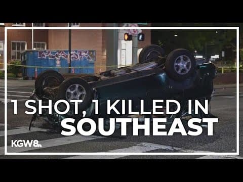 1 shot, 1 killed in crash in Southeast Portland Saturday night