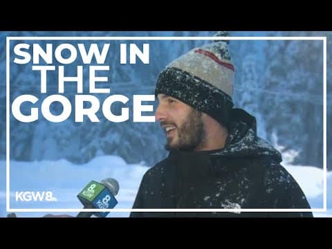 Parts of the Columbia River Gorge see snow for the first time this fall