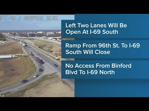 Major road construction project will close lanes and ramps on I-69 and I-465 this weekend