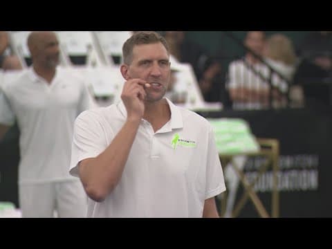 Mavs legend Dirk Nowitzki hosts celebrity tennis tournament for charity
