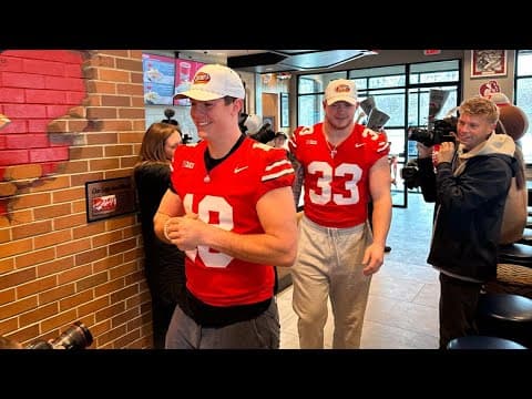 Will Howard, Jack Sawyer work shift at Raising Cane's after championship victory