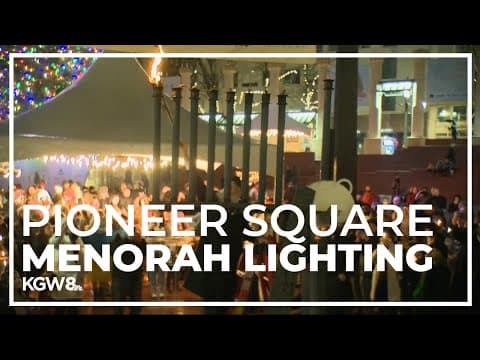 Menorah lighting at Pioneer Square