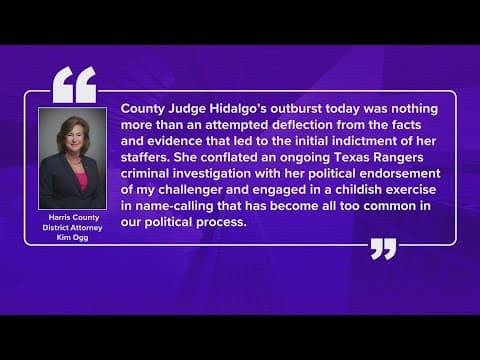Judge Lina Hidalgo slams DA Kim Ogg over Texas Ranger's tampering investigation