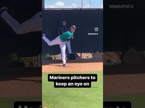Mariners Emerson Hancock and Taylor Dollard pitching side by side at Spring Training #shorts