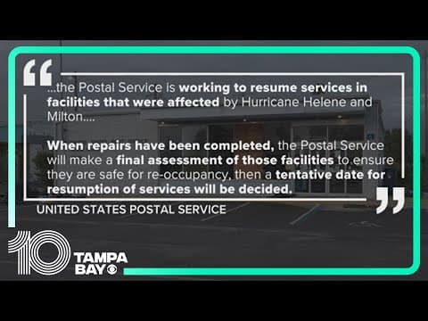 US Postal Service addresses closed post offices in Tampa Bay area after hurricanes