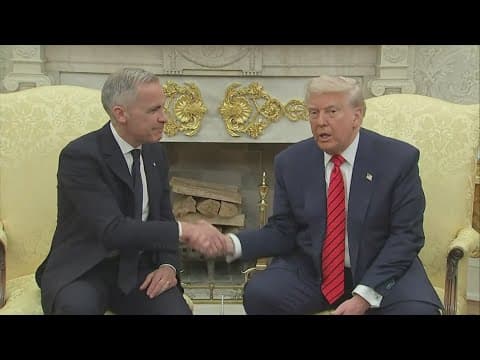 President Donald Trump meets with Canada's new Prime Minster Mark Carney
