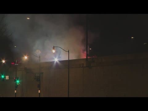 Crews battle car fire near Navy Yard