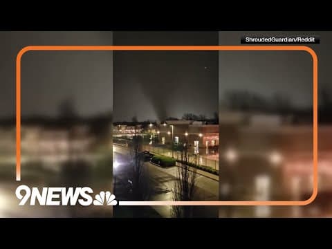 Tornado Spotted on the Ground at Nighttime in Carmel, Indiana
