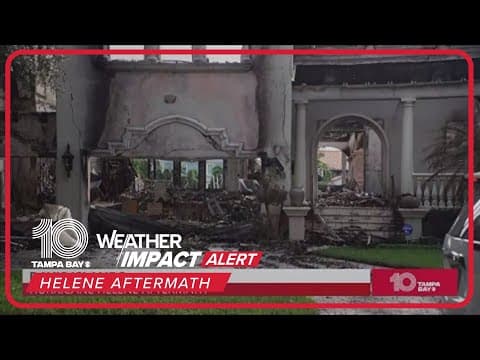 Home destroyed by fire as storm surge inundates Davis Islands