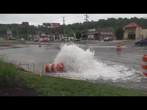 Water main break causing partial flooding on Clinton Highway